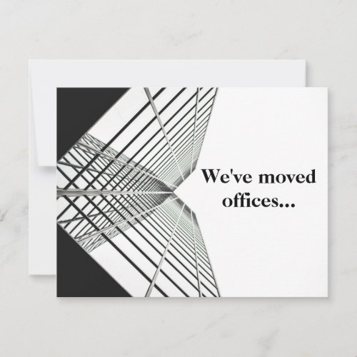 Weve Moved Offices Business Black White Moving Announcement