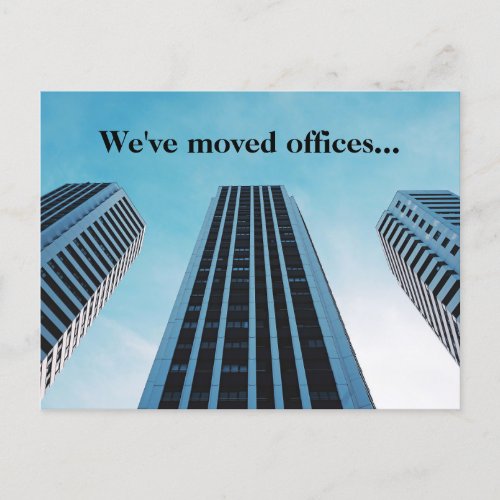 Weve Moved Offices Business Skyline Photo Moving Postcard