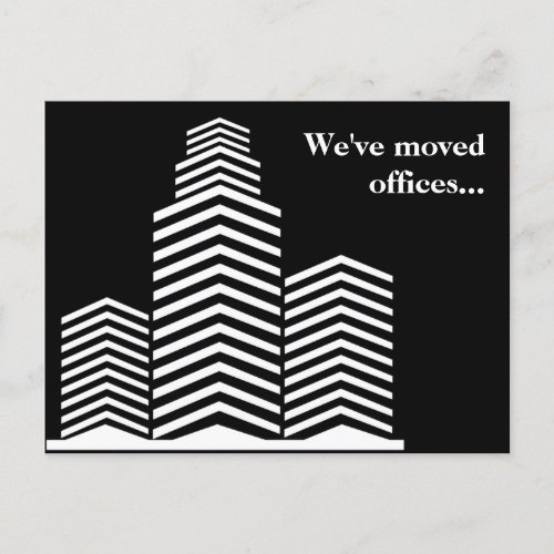 Weve Moved Offices Chic Modern New Business Postcard