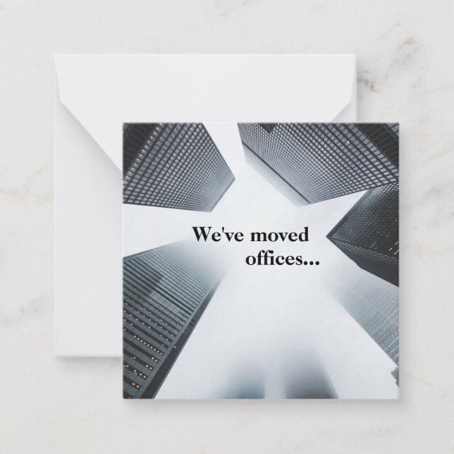 We've Moved Offices Custom Business Address Change Note Card (Front)