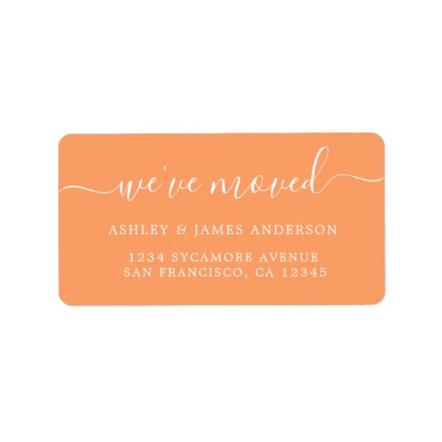 Weve Moved Orange New Address label