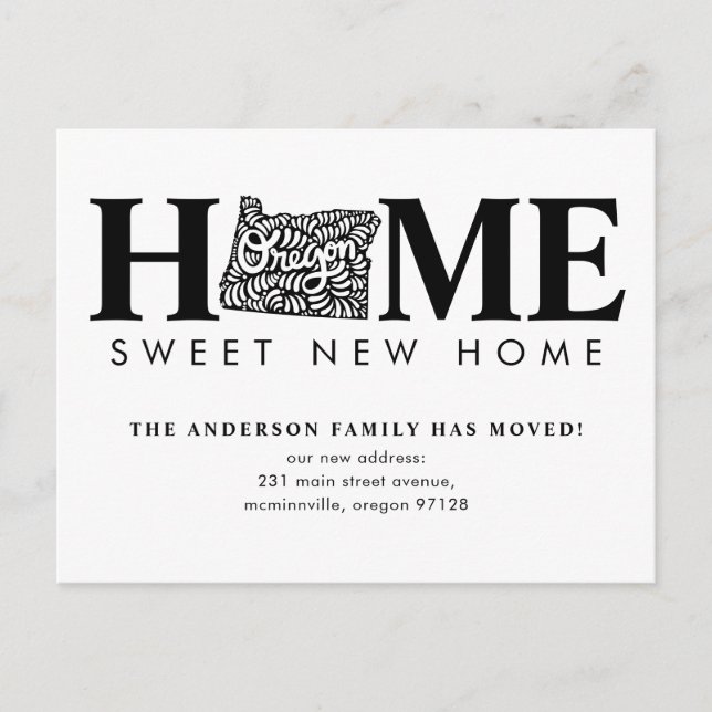 We've Moved Oregon State Sweet New Home Moving Announcement Postcard (Front)