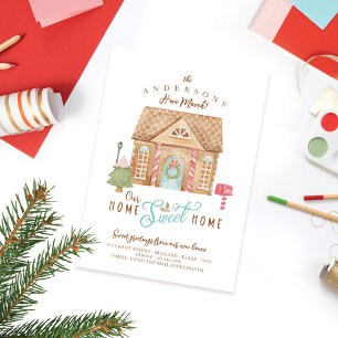 We've Moved Our Home Sweet Home Gingerbread House Holiday Card