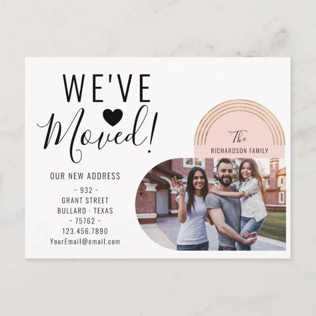We've Moved Our New Address Photo Heart Moving Announcement Postcard (Front)