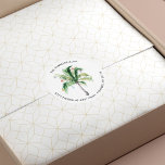 We've Moved Palm Tree Christmas Return Address Classic Round Sticker<br><div class="desc">We've Moved Palm Tree Christmas Return Address Classic Round Sticker you can easily customize by clicking the "Personalize" button. A perfect moving and holiday return address sticker for the family moving to the coast during the holidays,  temporarily or permanently</div>