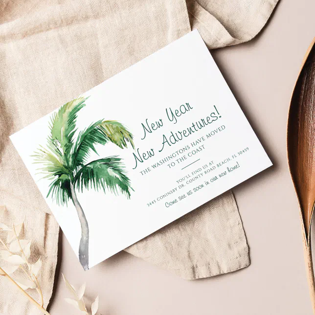 We've Moved Palm Tree Coastal Moving Announcement Zazzle