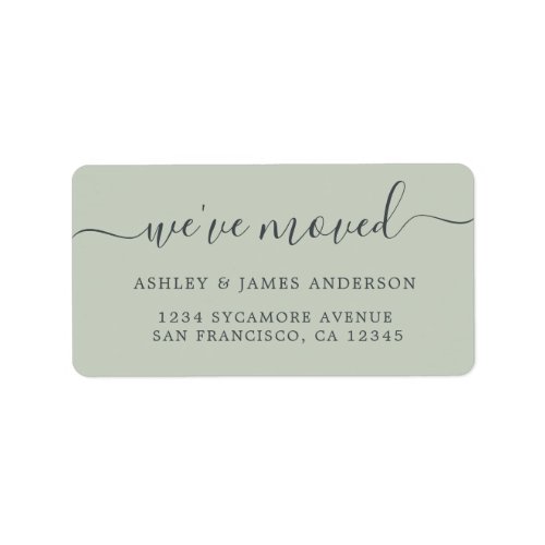 Weve Moved Pastel Green New Address label