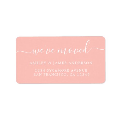 Weve Moved Pastel Pink New Address label
