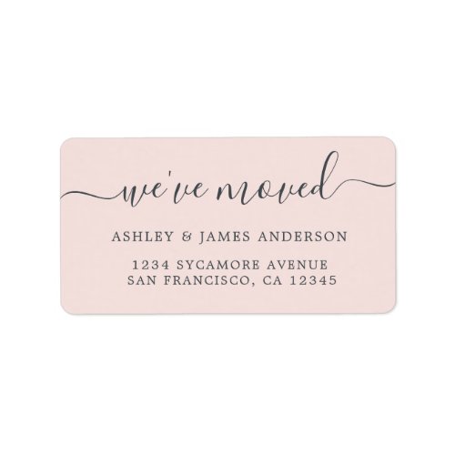 Weve Moved Pastel Pink New Address label