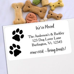 We've Moved Paw Print Moving Return Address Label