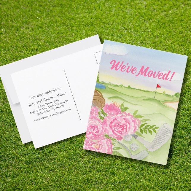 We've Moved Peonies On Golf Course Postcard (Creator Uploaded)
