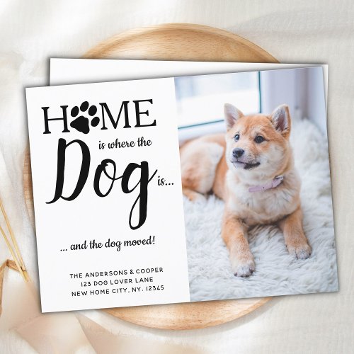Weve Moved Pet Photo New Address Dog Moving Announcement Postcard