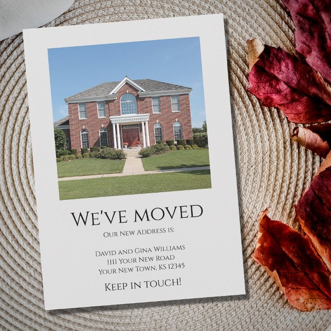 We've Moved Photo Simple Gray Moving  Announcement (Creator Uploaded)