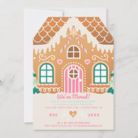 We've Moved Pink Gingerbread Housewarming Invitation