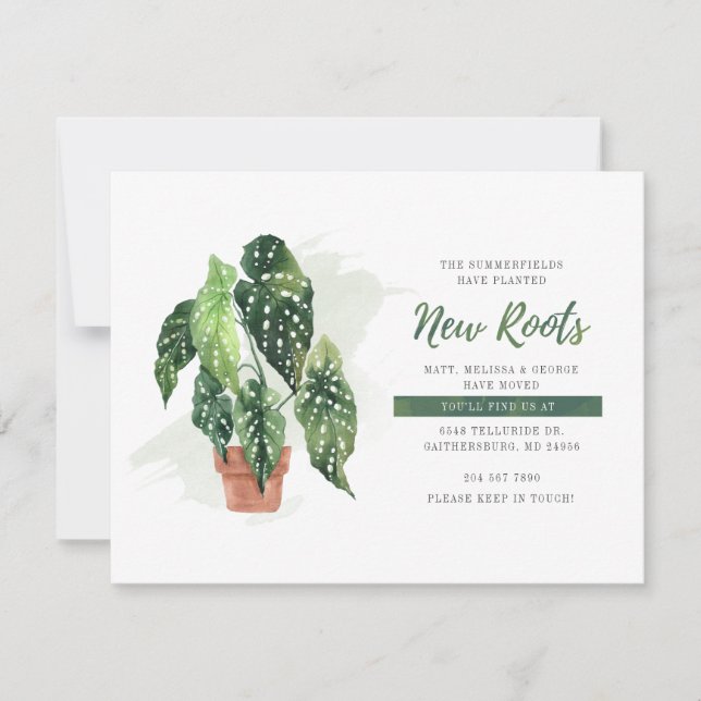 We've Moved Planted New Roots Moving Announcement (Front)