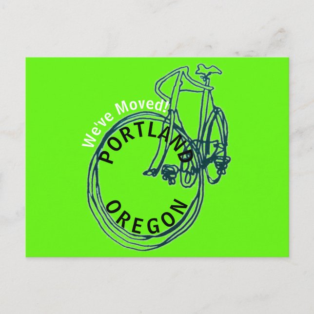 We've Moved Portland Oregon New Address Postcard (Front)