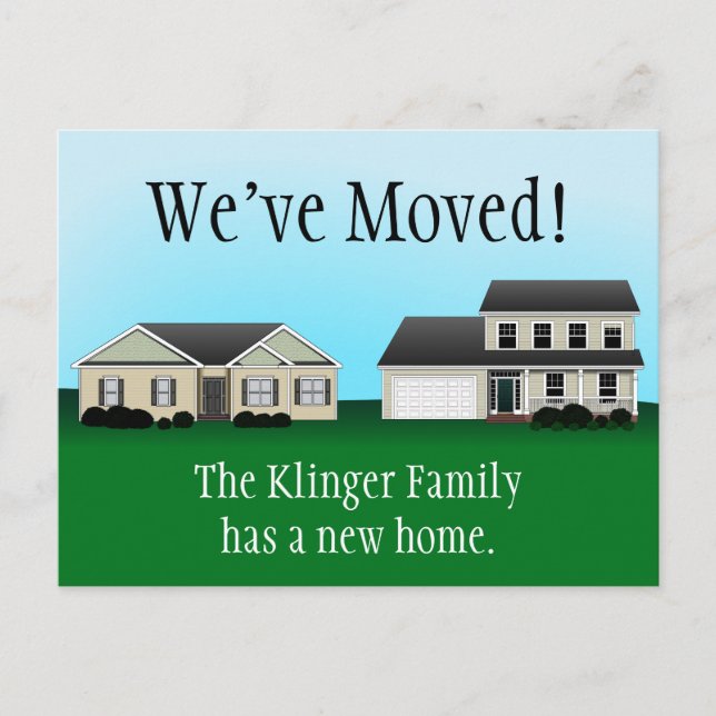 We've Moved Postcards (Front)