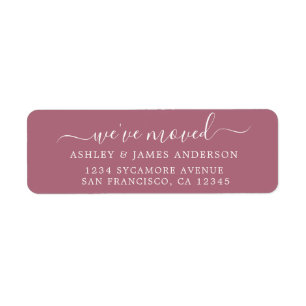 We've Moved Purple Cassis New Address label