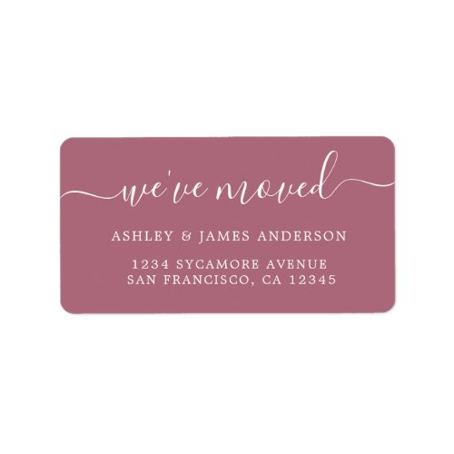 Weve Moved Purple Cassis New Address label