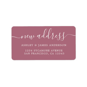 We've Moved Purple Cassis New Address label