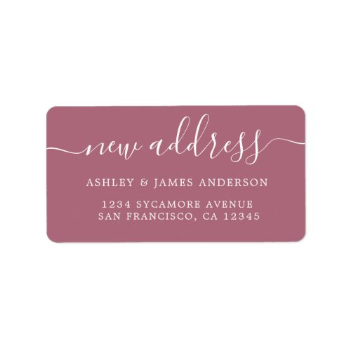 Weve Moved Purple Cassis New Address label