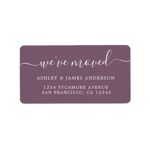 Weve Moved Purple New Address label