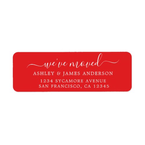Weve Moved Red New Address label