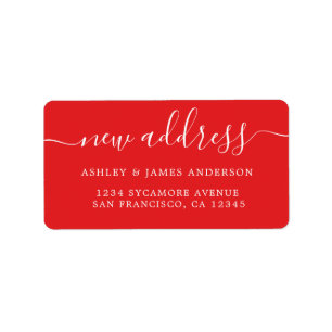 We've Moved Red New Address label