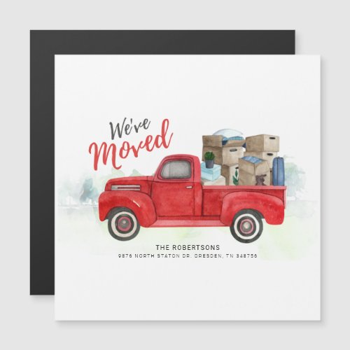 Weve Moved Red Truck Moving Address Announcement