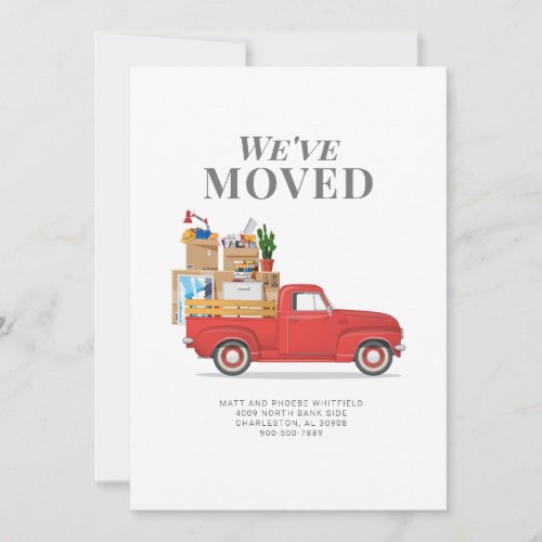 Weve Moved Red Truck Moving Announcement