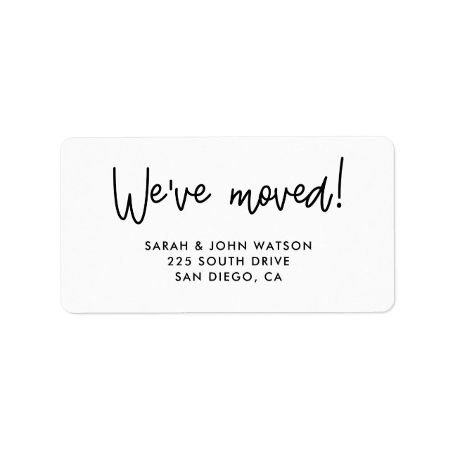 We've moved return address label (Front)