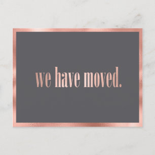 We've Moved Rose Gold Photo Moving Announcement Postcard