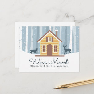 We've Moved Rustic Cabin Moving Announcement