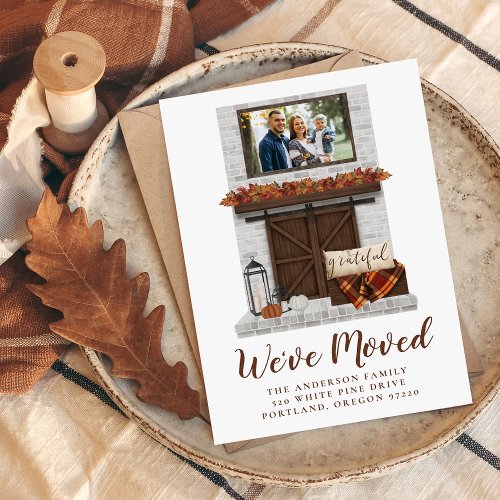 Weve Moved Rustic Fall Farmhouse Fireplace Moving Announcement