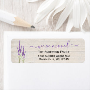 We've Moved Rustic Lavender Return Address Label