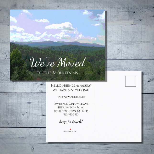 We've Moved Rustic Mountains New Home Announcement Postcard (Creator Uploaded)