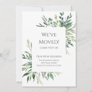 We've Moved Rustic Watercolor Evergreen Announceme Announcement