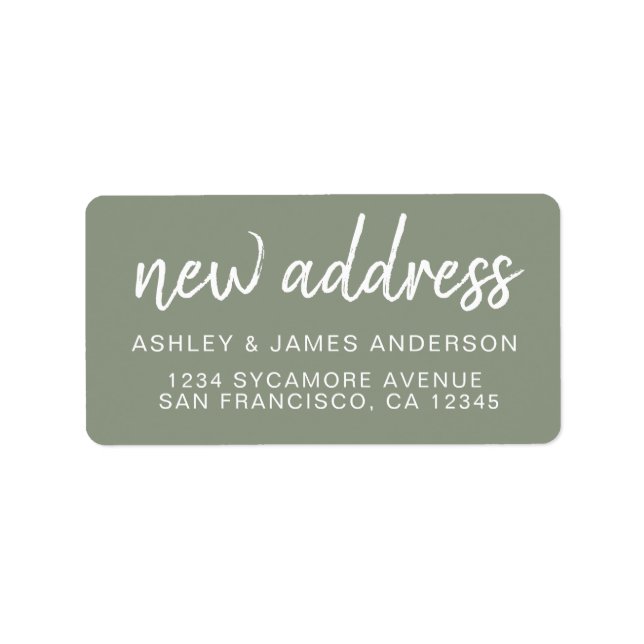 We've Moved Sage Green New Address Label (Front)