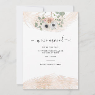 We've Moved Script Pampas Grass Botanical Moving Announcement