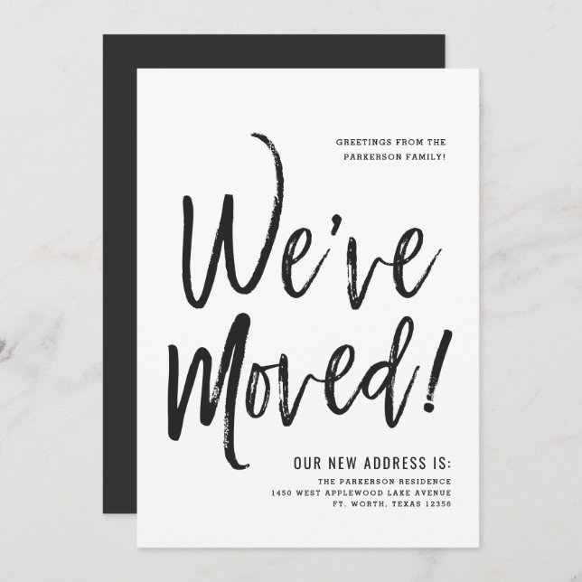 We've Moved | Script Style Minimal New Address Invitation (Front/Back)