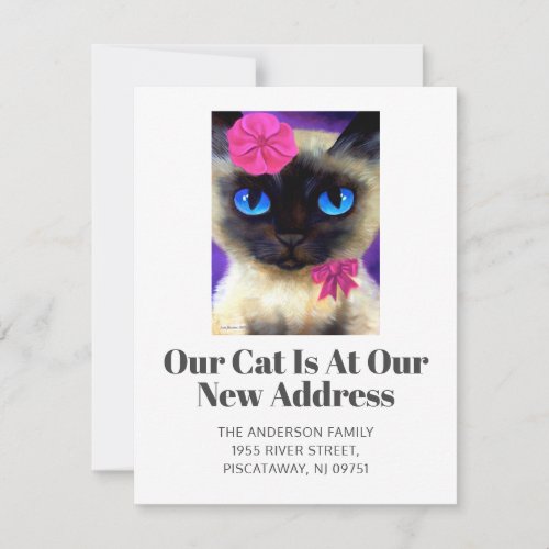 Weve Moved Siamese Cat Pet New Home Script Moving Announcement