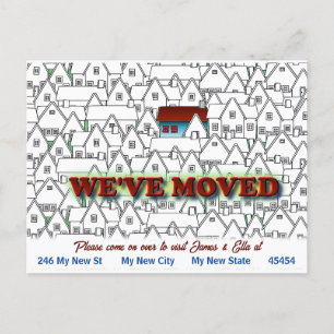 We've Moved, Simple, Arty, New Home Postcard