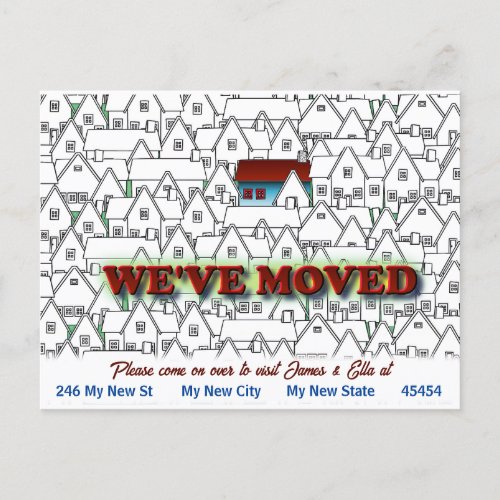 Weve Moved Simple Arty New Home Postcard