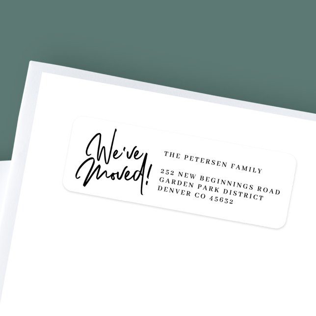 We've moved simple black white return address labe label (Creator Uploaded)