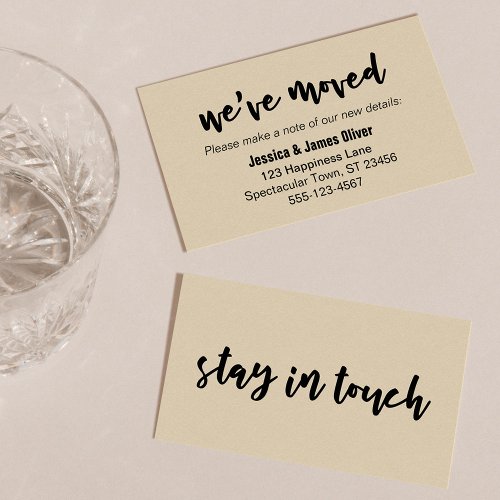 Weve Moved Simple Bold Typography Beige Card