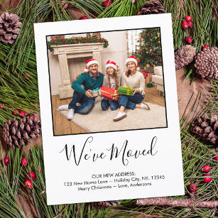 We've Moved Simple Custom Photo Holiday Moving Announcement Postcard
