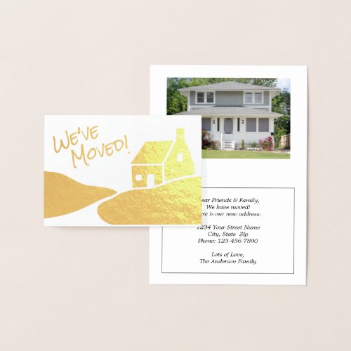 Weve Moved Simple Modern Luxury New Address Real Foil Card