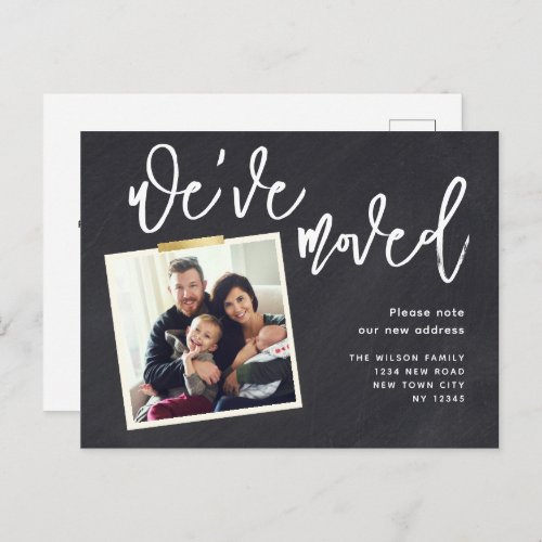 Weve Moved Simple Modern Photo Moving Announcement Postcard