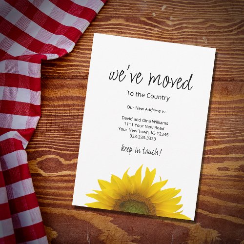 Weve Moved Simple Sunflower Moving  Announcement