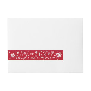 We've Moved Snowflake Christmas Wrap Around Address Label